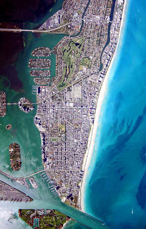 Miami Beach arial map